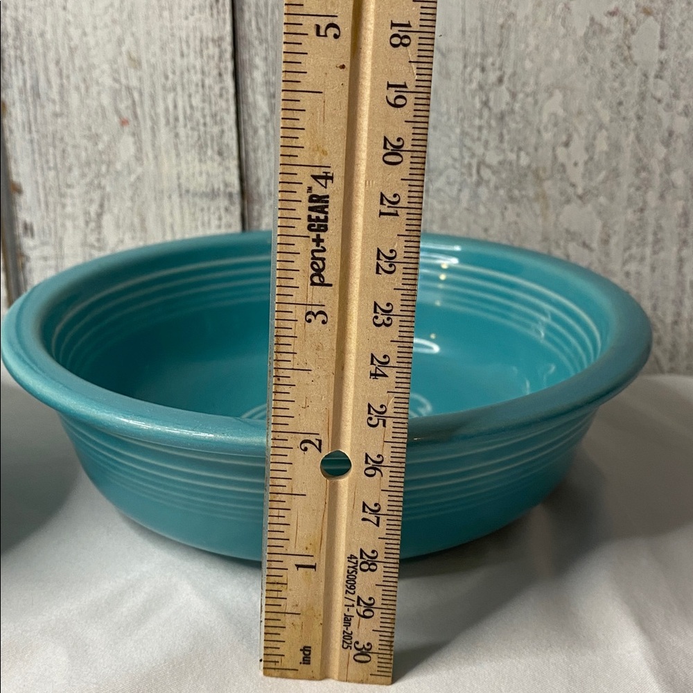 2 Fiestaware Vintage bowl Fiesta Original turquoise blue 6 3/4” - Picture 8 of 9